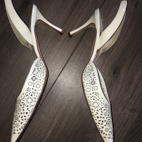 Manolo Blahnik white Slingback Pumps - Picture 3 of 10